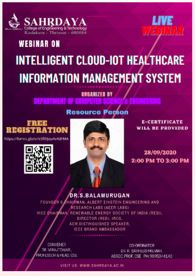 Webinar on Intelligent Cloud- IoT Healthcare Information Management